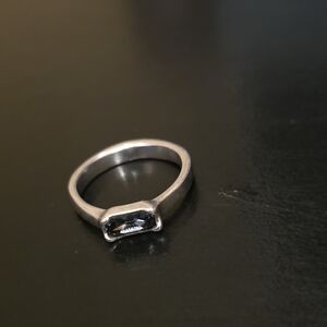 Sterling silver ring with black stone